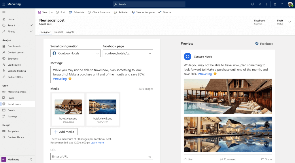 social-media-posting-Dynamics 365 marketing feature changes
