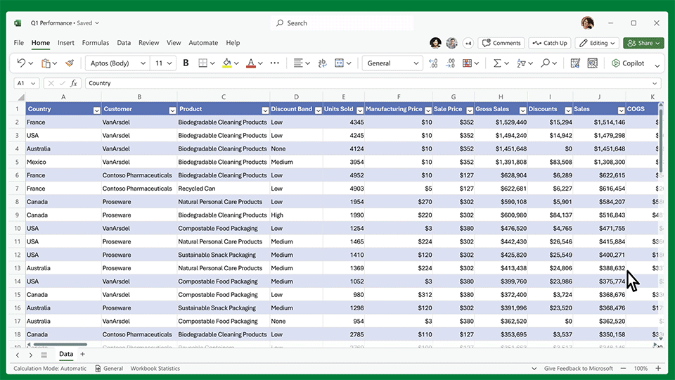 Dynamics 365 Copilot in Excel