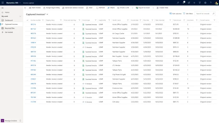 Invoice Capture Result