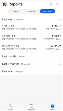 Expense App reports