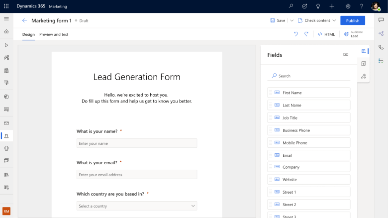 D365 Marketing 2023 First Release - New Lead Generation Form