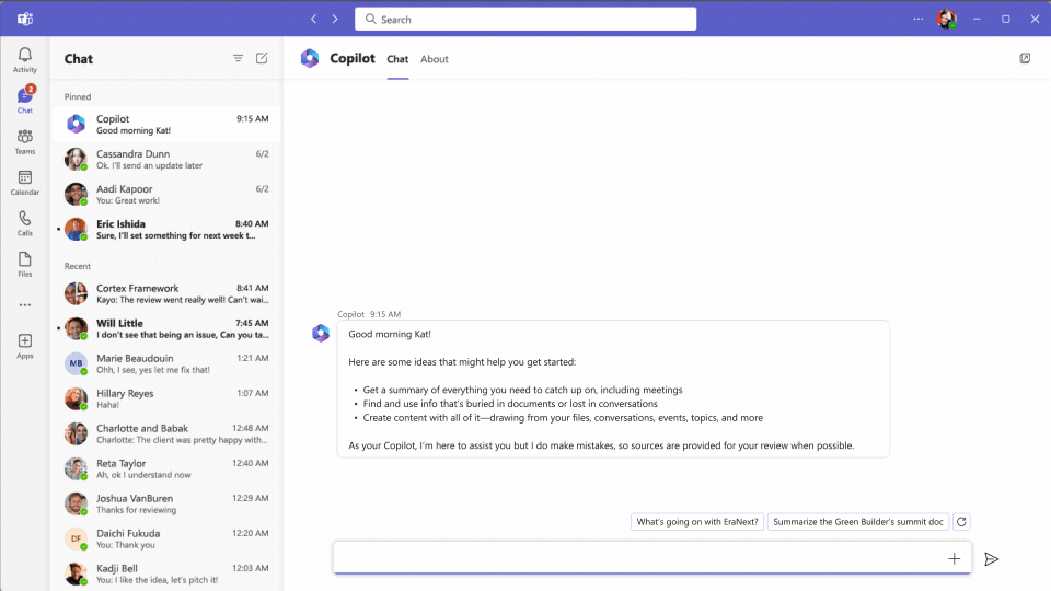 GPT-powered Business Chat in Microsoft Teams