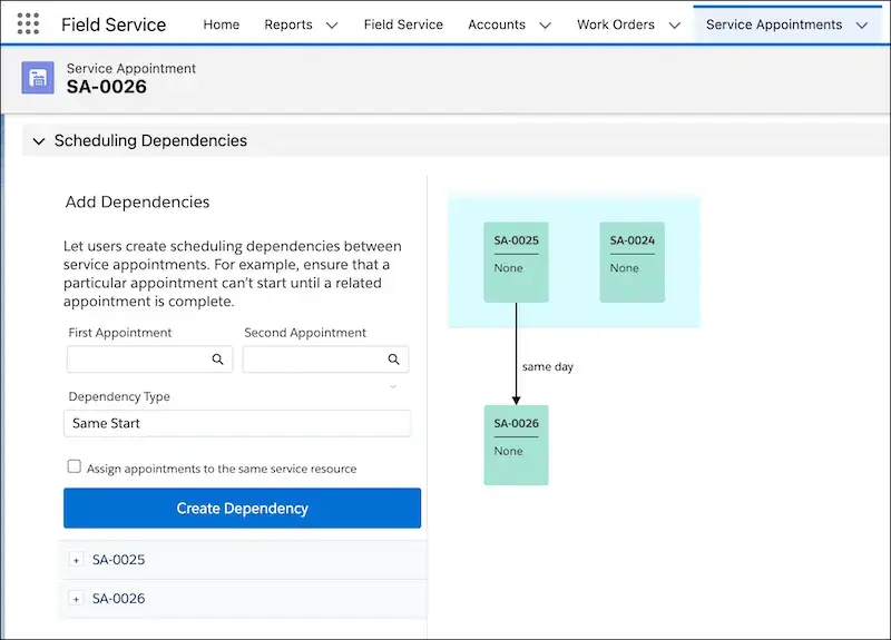 Salesforce Field Service Optimised Scheduling of Resources 