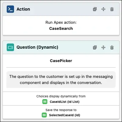 Einstein for service ask questions with dynamic options