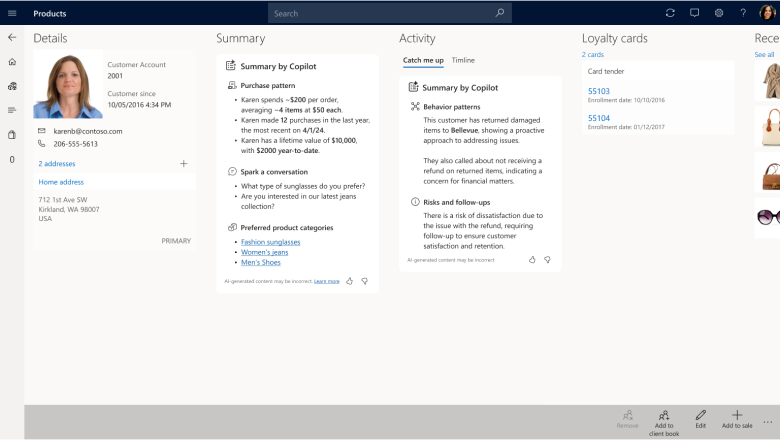 copilot customer insights Dynamics 365 Commerce