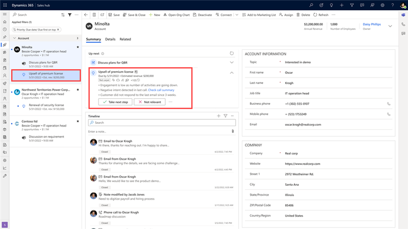 Seller Insights in Dynamics 365 Sales