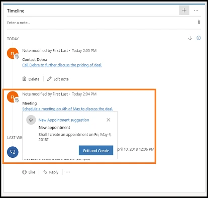 notesanalysis_createappointment-Dynamics 365 Sales Premium Features